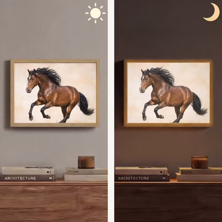 Paard - Galop - Energie Light Box met batterij (Wandlamp) middel -sfeer3