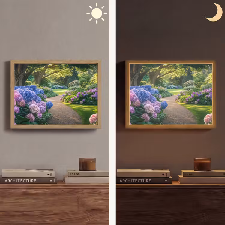 Hortensia- Park - Pad Light Box met batterij (Wandlamp) middel -sfeer3