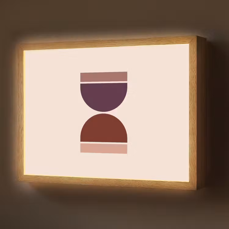 Zandloper - Symmetrisch - Rood - Paars Light Box met batterij (Wandlamp) middel -z3d_website