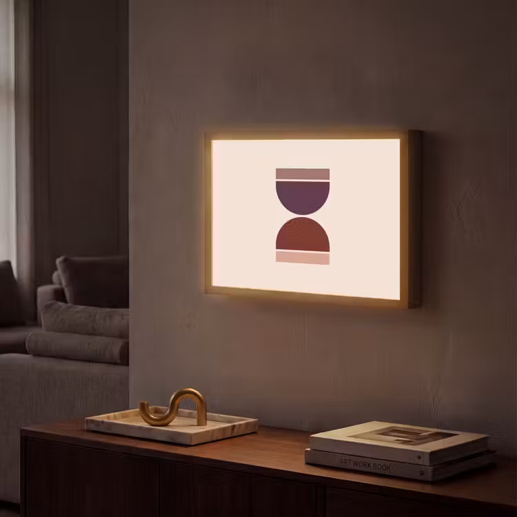 Zandloper - Symmetrisch - Rood - Paars Light Box met batterij (Wandlamp) middel -sfeer1