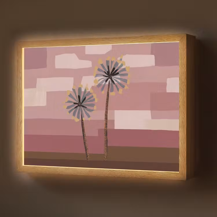 Illustratie - Bloemen - Vlakken - Abstract Light Box met batterij (Wandlamp) middel -z3d_website