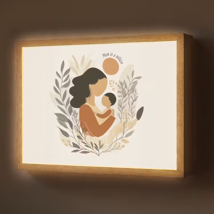 Illustratie - Quote - Moeder Light Box met batterij (Wandlamp) middel -z3d_website