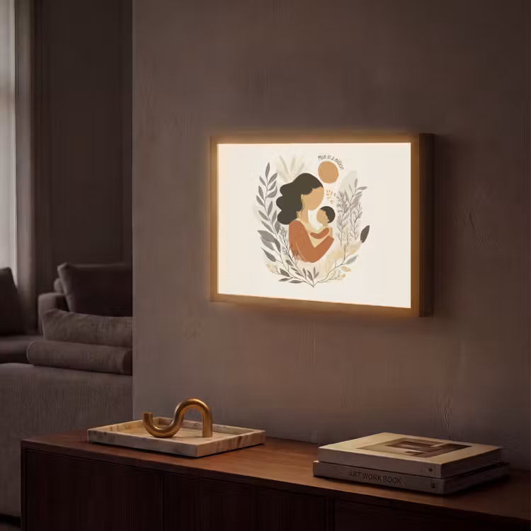 Illustratie - Quote - Moeder Light Box met batterij (Wandlamp) middel -sfeer1