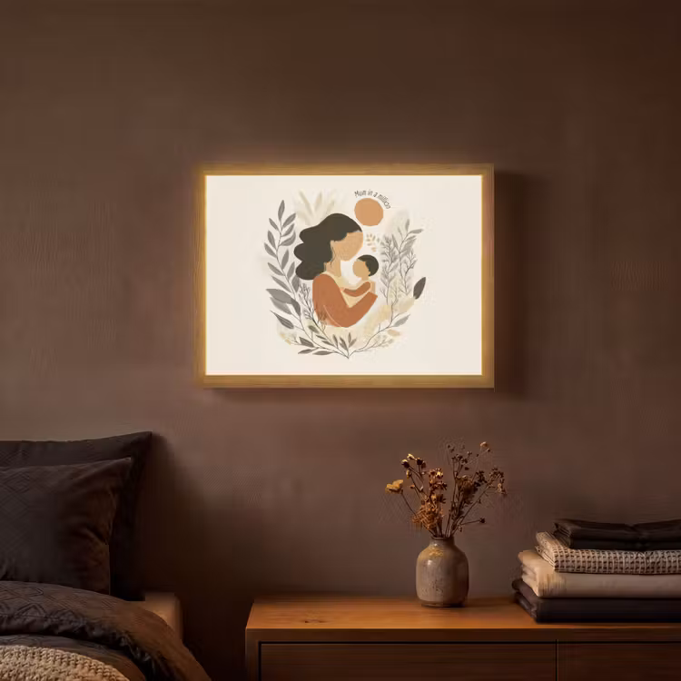 Illustratie - Quote - Moeder Light Box met batterij (Wandlamp) middel -sfeer4