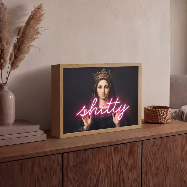 Ironisch - Tekst - Neon Light Box met batterij (Wandlamp) middel -sfeer2
