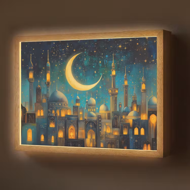 Islamitisch - Moskee - Ramadan - Islam Light Box met batterij (Wandlamp) middel -z3d_website