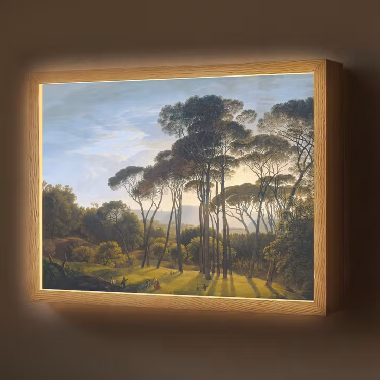 Italiaans landschap met parasoldennen - Kunst - Oude meesters Light Box met batterij (Wandlamp) middel -z3d_website