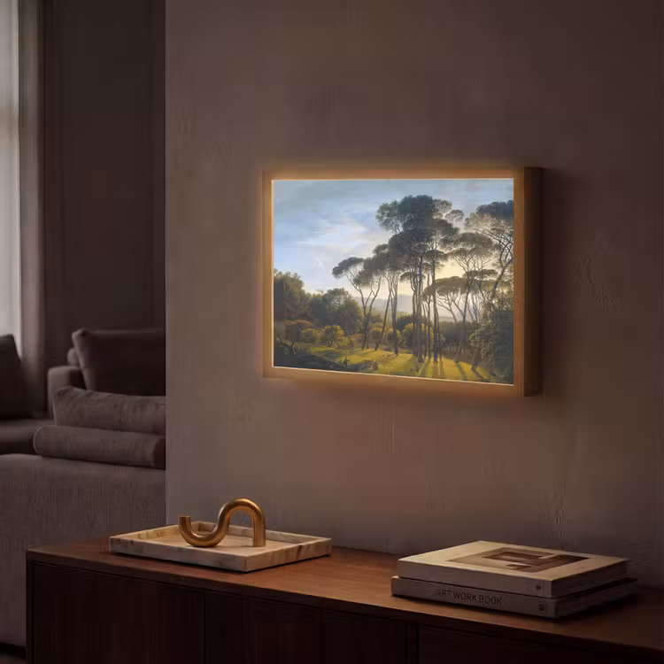 Italiaans landschap met parasoldennen - Kunst - Oude meesters Light Box met batterij (Wandlamp) middel -sfeer1