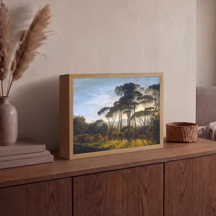 Italiaans landschap met parasoldennen - Kunst - Oude meesters Light Box met batterij (Wandlamp) middel -sfeer2