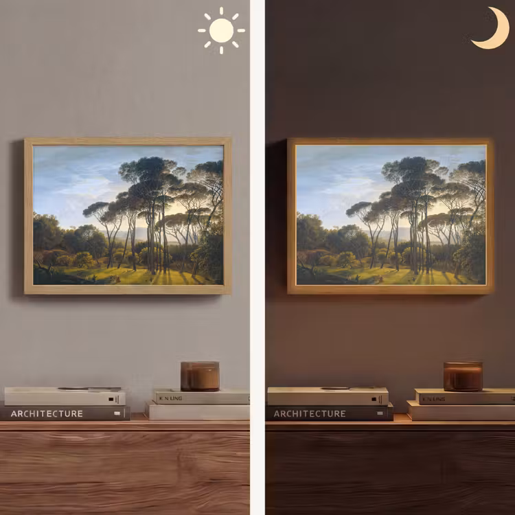 Italiaans landschap met parasoldennen - Kunst - Oude meesters Light Box met batterij (Wandlamp) middel -sfeer3