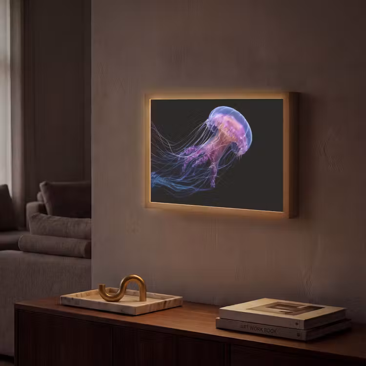 Kwal - Doorzichtig - Roze - Tentakels Light Box met batterij (Wandlamp) middel -sfeer1
