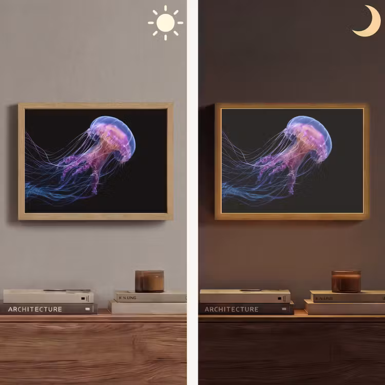 Kwal - Doorzichtig - Roze - Tentakels Light Box met batterij (Wandlamp) middel -sfeer3