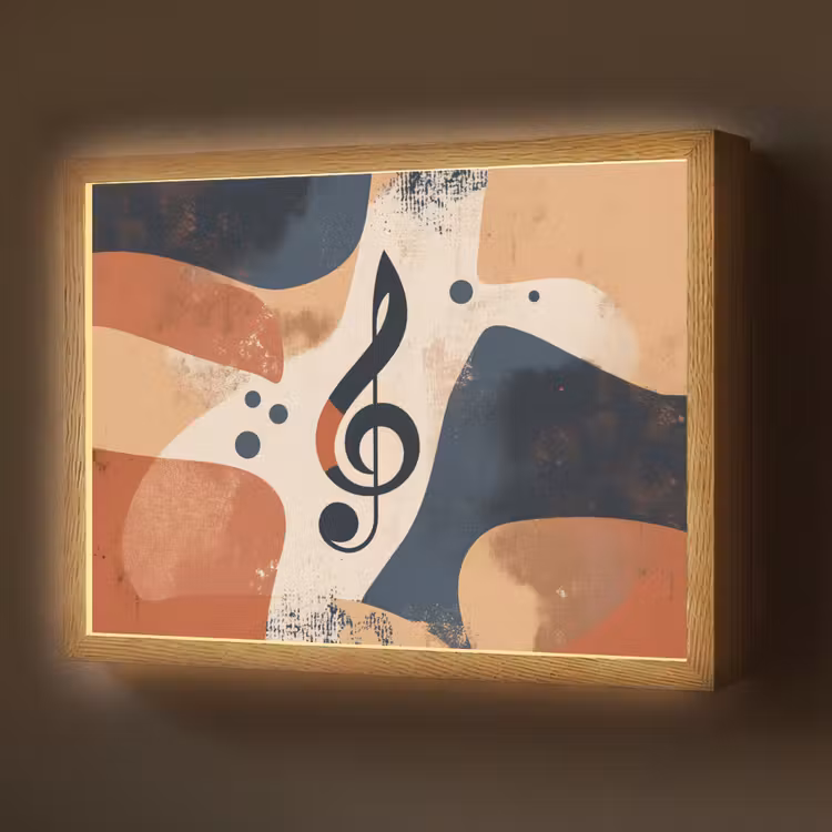 Sleutel - G - Abstract - Beige Light Box met batterij (Wandlamp) middel -z3d_website