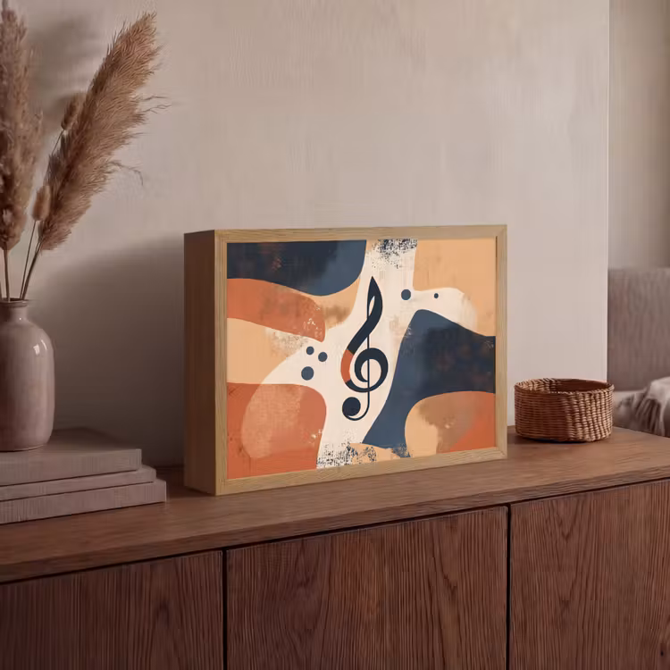 Sleutel - G - Abstract - Beige Light Box met batterij (Wandlamp) middel -sfeer2