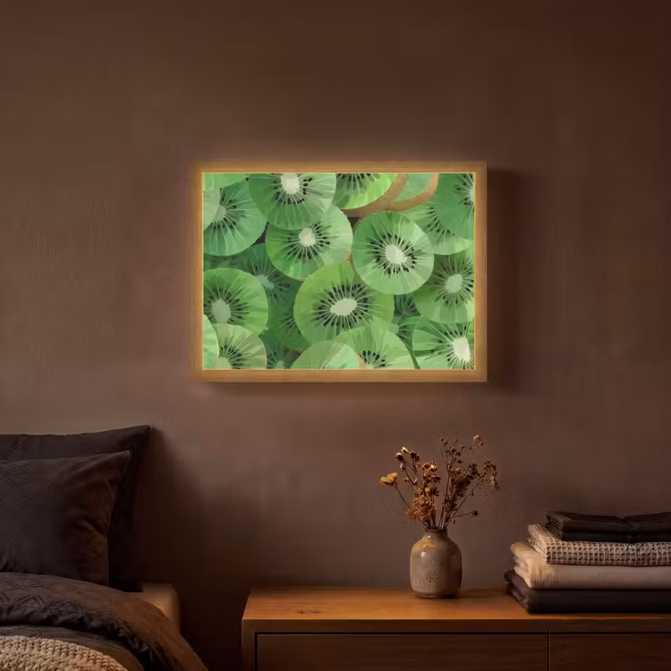 Kiwi - Groen - Pitten Light Box met batterij (Wandlamp) middel -sfeer4