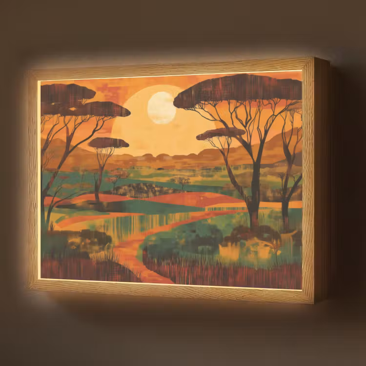 Landschap - Afrikaans - Zon Light Box met batterij (Wandlamp) middel -z3d_website