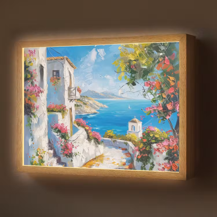 Landschap - Bloemen - Natuur - Zomer Light Box met batterij (Wandlamp) middel -z3d_website