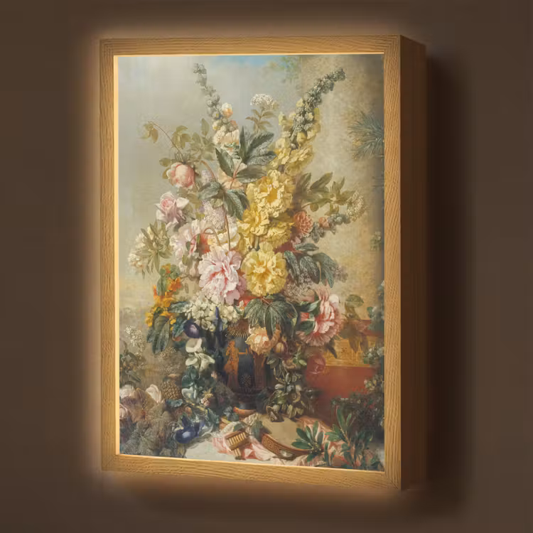 Grote vaas met bloemen - Josep Mirabent - Oude meesters Light Box met batterij (Wandlamp) middel -z3d_website