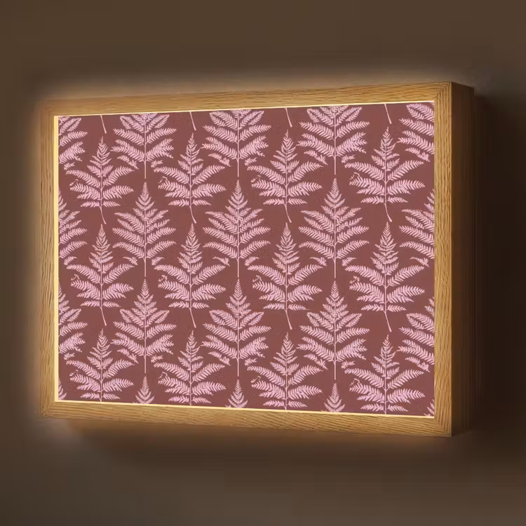 Blad - Patroon - Paars Light Box met batterij (Wandlamp) middel 907 -z3d_website