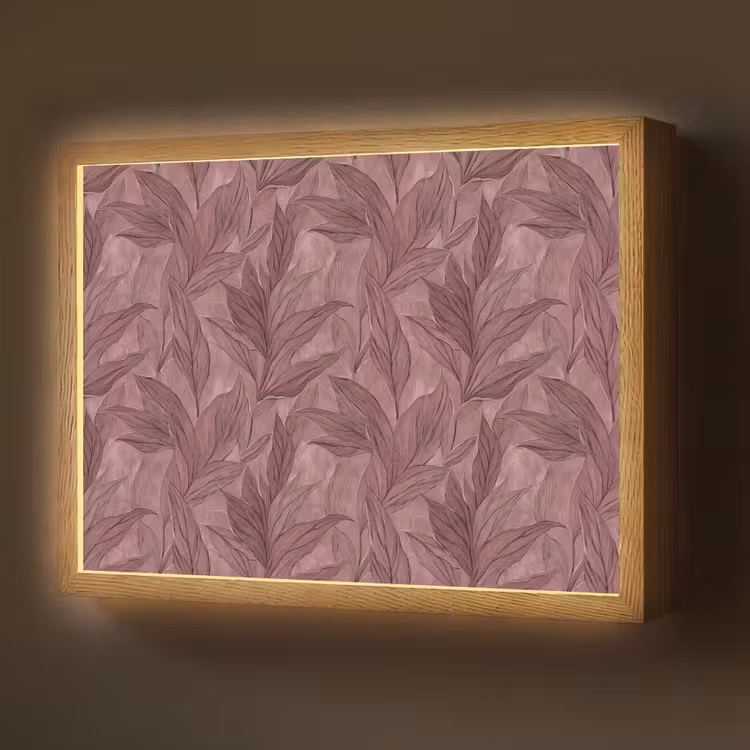 Bladeren - Patroon - Paars Light Box met batterij (Wandlamp) middel 907 -z3d_website