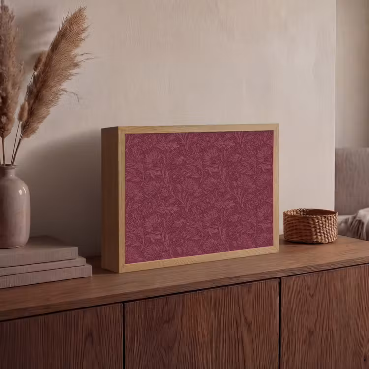 Bladeren - Patroon - Paars Light Box met batterij (Wandlamp) middel 907 -sfeer2