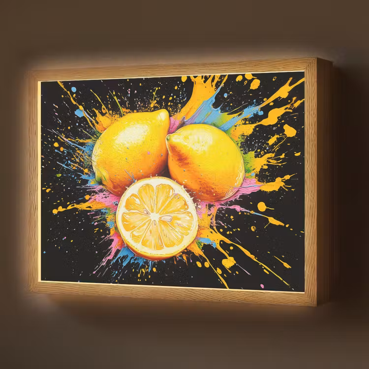 Citroen - Graffiti - Kleurrijk - Verf - Modern Light Box met batterij (Wandlamp) middel -z3d_website