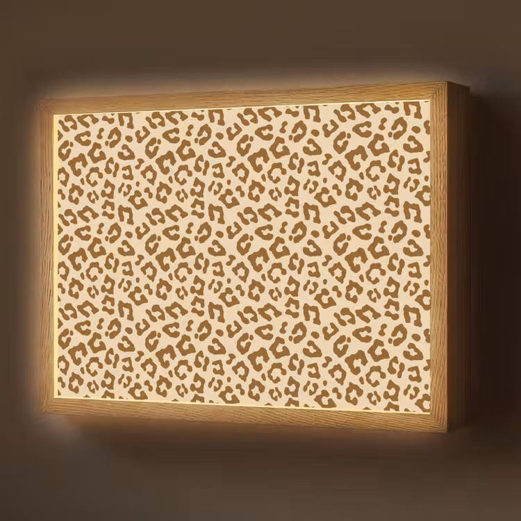Luipaard - Bruin - Patroon Light Box met batterij (Wandlamp) middel 907 -z3d_website