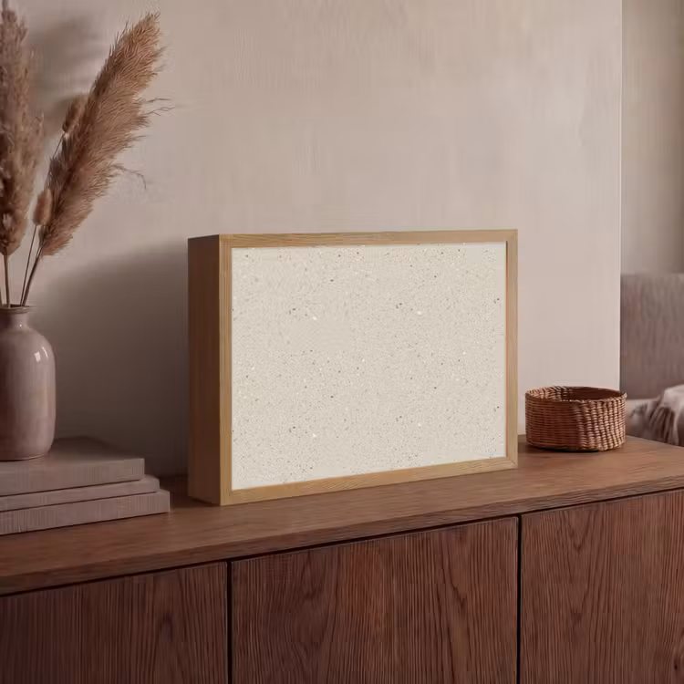 Lichtbeige - Terrazzo - Grijs Light Box met batterij (Wandlamp) middel 907 -sfeer2