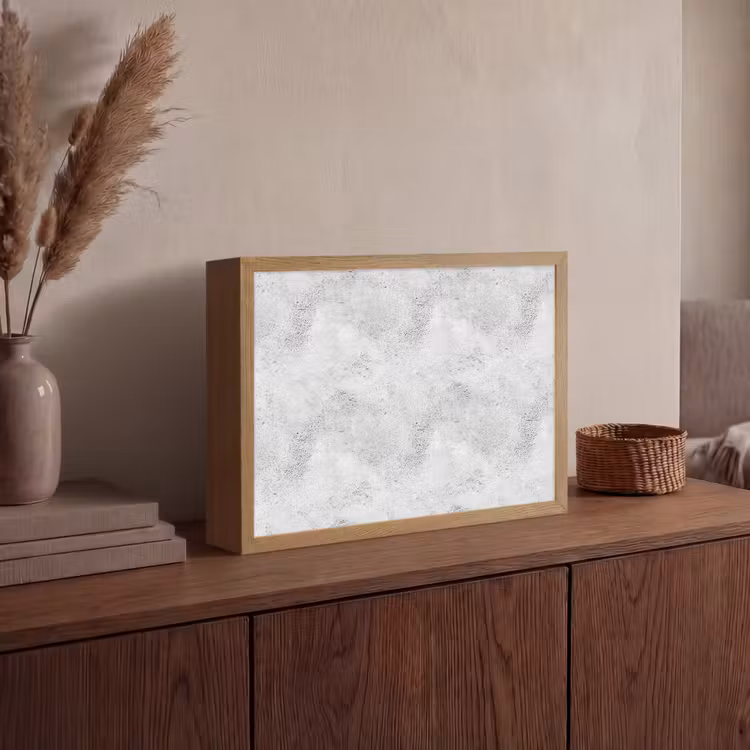 Lichtgrijs - Ruw - Subtiel Light Box met batterij (Wandlamp) middel 907 -sfeer2