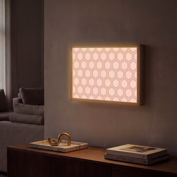 Lichtroze - Patroon - Symmetrisch Light Box met batterij (Wandlamp) middel 907 -sfeer1