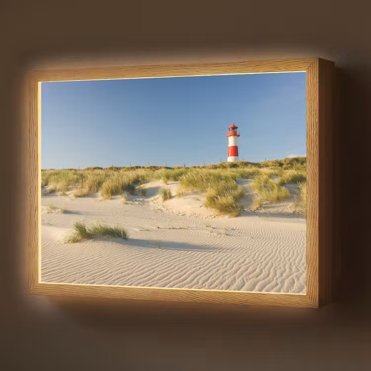 Vuurtoren - Strand - Landschap - Duinen Light Box met batterij (Wandlamp) middel -z3d_website