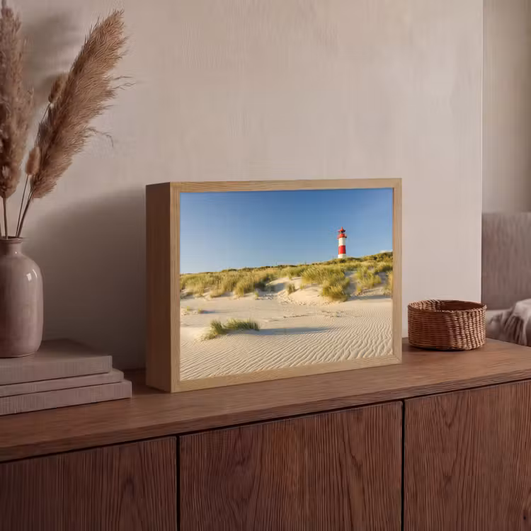 Vuurtoren - Strand - Landschap - Duinen Light Box met batterij (Wandlamp) middel -sfeer2