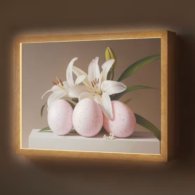 Lelies - Eieren - Pasen Light Box met batterij (Wandlamp) middel -z3d_website