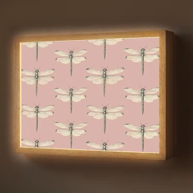 Lillibellen - Patroon - Roze Light Box met batterij (Wandlamp) middel 907 -z3d_website