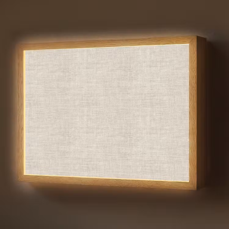 Linnen - Textuur - Beige Light Box met batterij (Wandlamp) middel 907 -z3d_website
