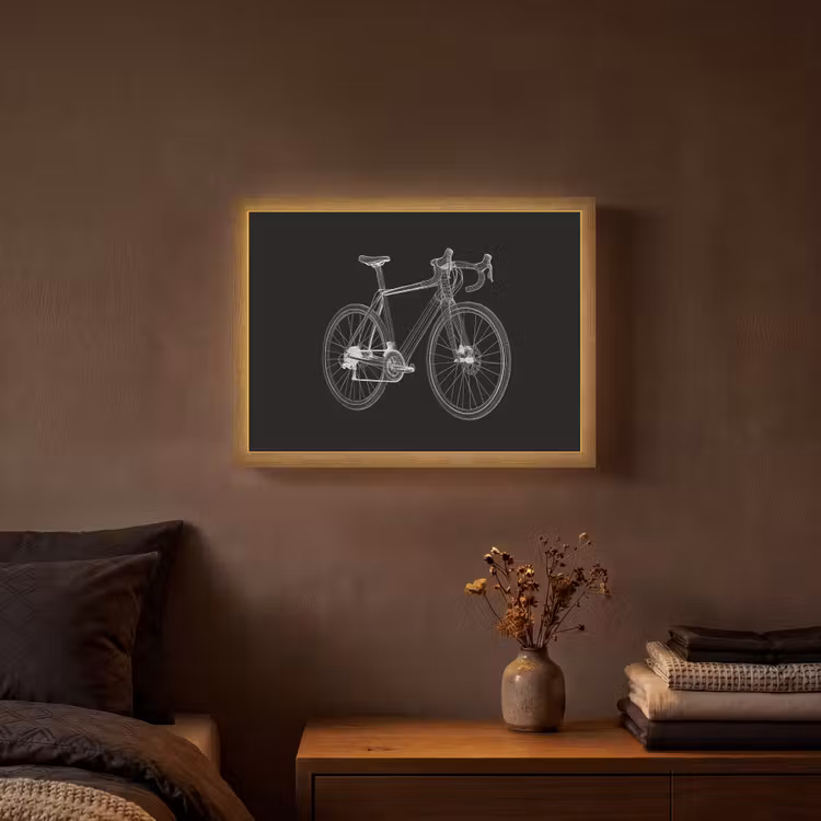 Lijnen - Illustratie - Wit Light Box met batterij (Wandlamp) middel -sfeer4