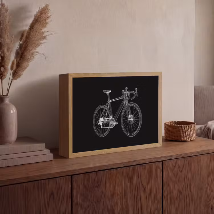 Lijnen - Illustratie - Wit Light Box met batterij (Wandlamp) middel -sfeer2