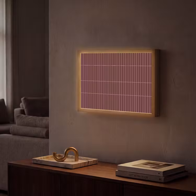 Lijnen - Patroon - Bordeaux Light Box met batterij (Wandlamp) middel 907 -sfeer1