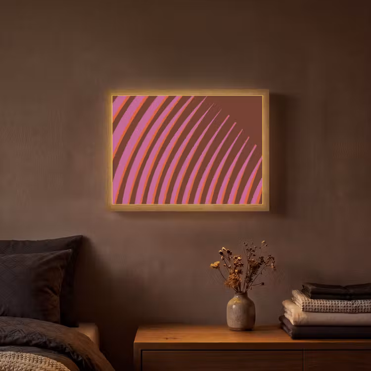 Lijnen - Rood - Beweging Light Box met batterij (Wandlamp) middel -sfeer4