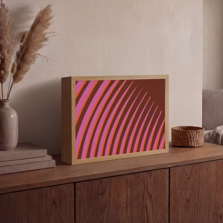 Lijnen - Rood - Beweging Light Box met batterij (Wandlamp) middel -sfeer2