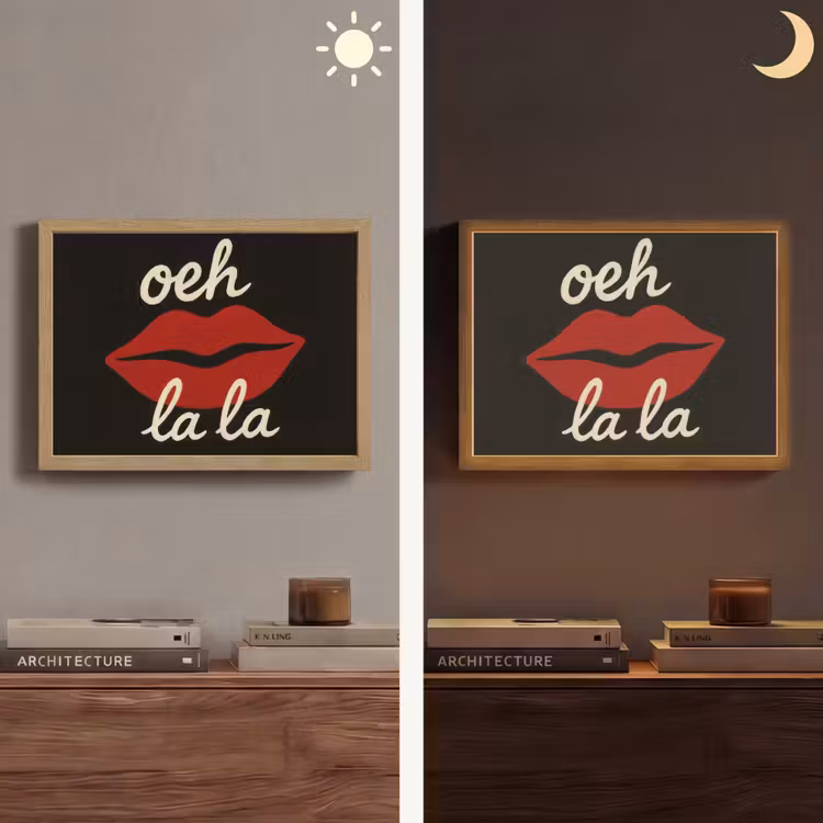 Lip - Rood - Quote Light Box met batterij (Wandlamp) middel -sfeer3