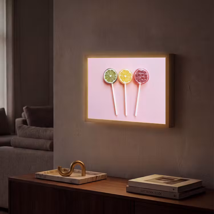Lolly - Snoep - Citrus Light Box met batterij (Wandlamp) middel -sfeer1