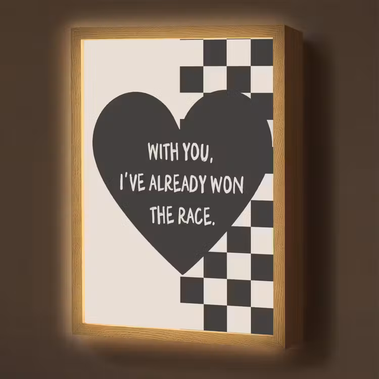 Liefde - Beige - Race Light Box met batterij (Wandlamp) middel -z3d_website