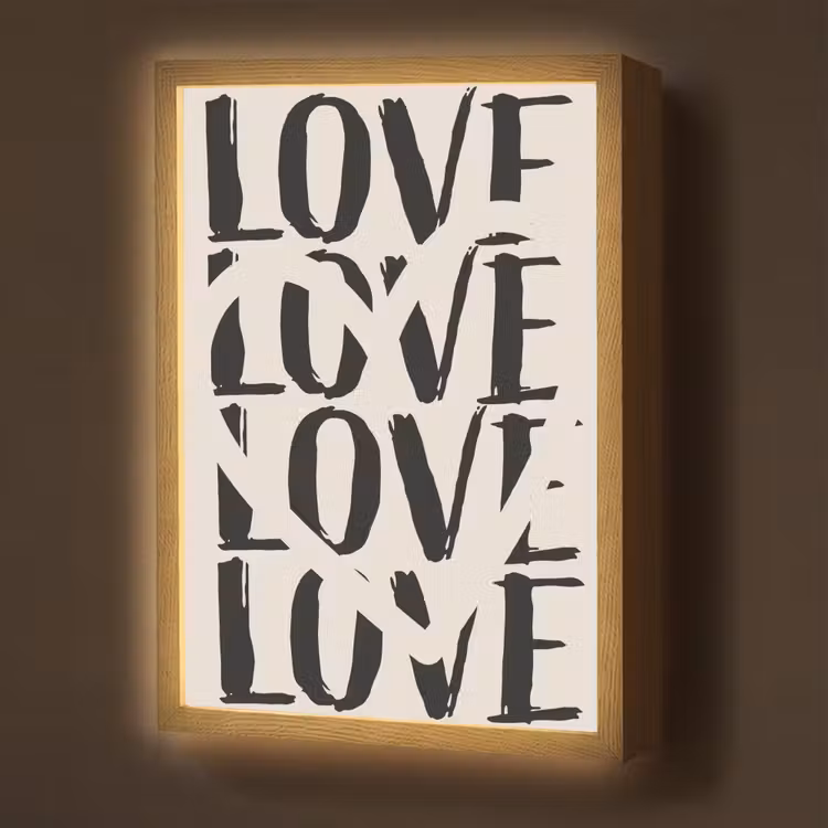 Love - Hart - Beige Light Box met batterij (Wandlamp) middel -z3d_website