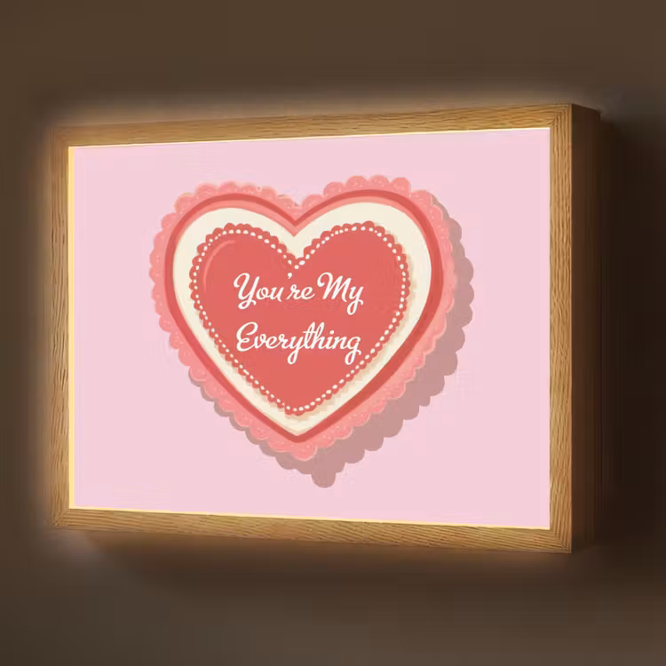 Liefde - Hart - Valentijn Light Box met batterij (Wandlamp) middel -z3d_website