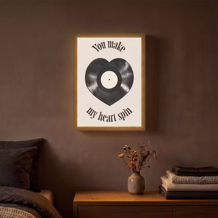 Love - Muziek - Quote Light Box met batterij (Wandlamp) middel -sfeer4