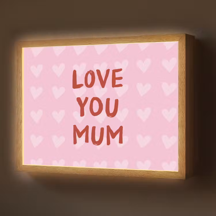 Love - Quote - Moeder - Rood Light Box met batterij (Wandlamp) middel -z3d_website