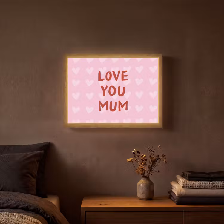 Love - Quote - Moeder - Rood Light Box met batterij (Wandlamp) middel -sfeer4