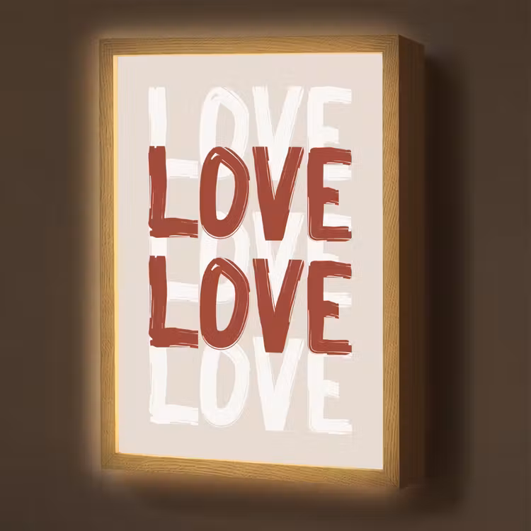 Love - Rood - Tekst Light Box met batterij (Wandlamp) middel -z3d_website