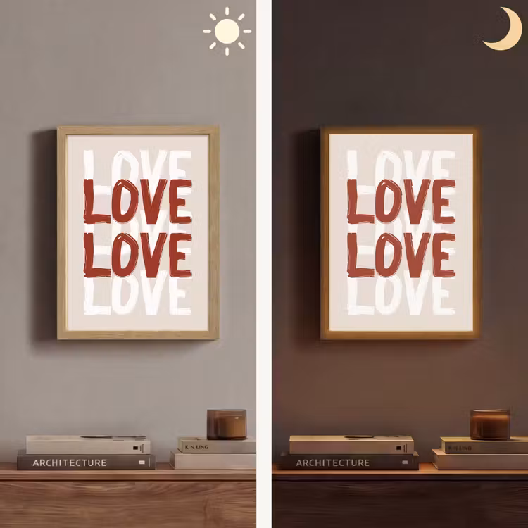 Love - Rood - Tekst Light Box met batterij (Wandlamp) middel -sfeer3